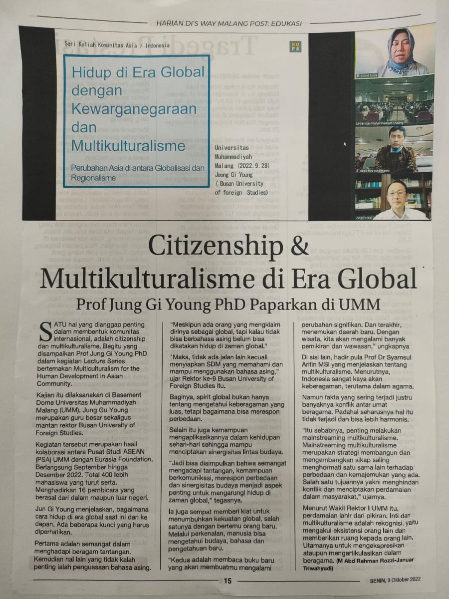 Citizenship And Multikulturalisme Di Era Global Malang Pos Disway Umm